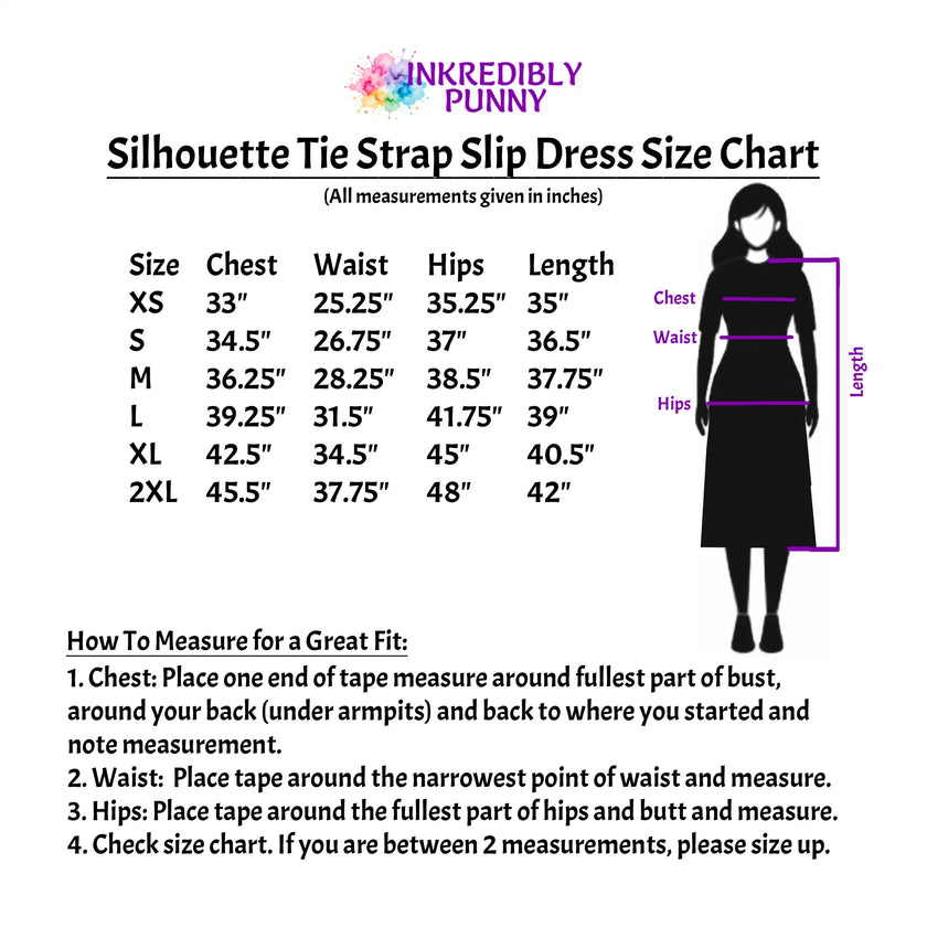 size chart for chiffon slip dress