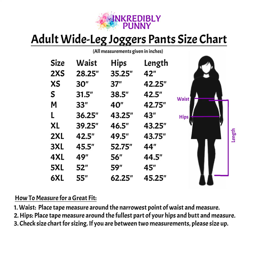 wide leg joggers pants size chart