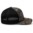 Right side view of Buffalo camo trucker hat showing camouflage trucker cap profile and mesh back construction.