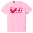 Heartbreaker Valentine’s t-shirt with retro font in red, flat lay on white background, playful love aesthetic for women, Valentine’s Day outfit