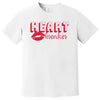 Heartbreaker Valentine t-shirt with red retro lettering, white shirt flat lay on clean background, cute romantic graphic tee for women