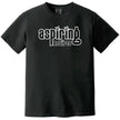 Aspiring Retiree’ retro t-shirt in black, minimalist vintage font design, funny sarcastic casual tee.