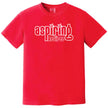 Aspiring Retiree t-shirt in red, retro vintage lettering, funny sarcastic minimal text graphic tee.