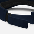 Close-up of navy Buffalo golf visor adjustable closure showing the secure fit and quality construction of this sporty embroidered hat.