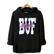 Black Buffalo football streetwear hoodie flat lay highlighting bold white BUF letters and red & blue Mafia design