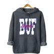 Gray Buffalo football hoodie flat lay with standout BUF letters and urban-style Mafia graphic
