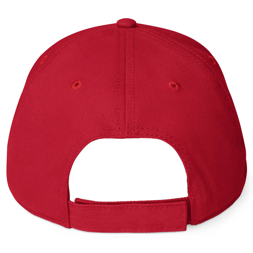 Red Buffalo football Mafia hat back view showing adjustable closure and structured cap design for game day wear.