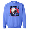Blue Buffalo football sweatshirt flat lay, vintage retro style with EST 1960 print