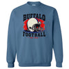 Indigo vintage Buffalo football sweatshirt flat lay, bold EST 1960 graphic on chest