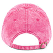 Pink cotton twill cap back view showing adjustable snap closure and clean Buffalo football inspired embroidered hat design.