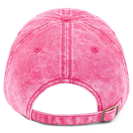 Pink cotton twill cap back view showing adjustable snap closure and clean Buffalo football inspired embroidered hat design.
