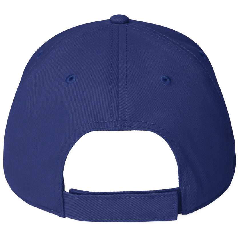 Blue low profile dad hat back view showing adjustable closure and clean Buffalo football Mafia embroidered cap design.