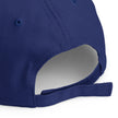 Close-up of blue low profile Buffalo hockey hat closure with adjustable strap and clean stitching detail.