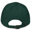 Green dad hat back view showing adjustable strap and clean Buffalo Irish Pride embroidered cap design.
