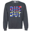 BUF Buffalo sweatshirt with dual football and hockey color design and elegant New York lettering, casual streetwear for Buffalo sports lovers