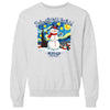 Light gray Buffalo winter sweatshirt flat lay with snowman graphic and “Baby It’s Cold Outside” wording