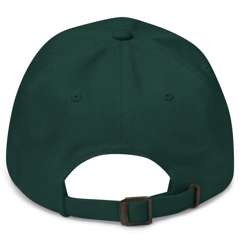 Back view of green Buffalo Irish St. Patrick’s Day hat showing adjustable closure and structured cap design with festive Buffalo branding.