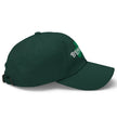 Right side view of green Buffalo Irish St. Patrick’s Day hat with shamrock detail and festive Buffalo city pride embroidery.