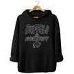 Black Buffalo football hoodie with ‘Buffalo vs. Everybody’ graphic in cool black font outlined in white and small buffalo silhouette, bold fan gear for Buffalo supporters.