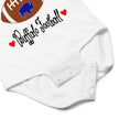 Close-up view of baby bodysuit snaps showing the quality details of this adorable Buffalo football infant outfit, designed for easy changes and everyday comfort.