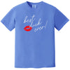 Blue Best Dick Ever men’s tee flat lay featuring flirty red lips graphic for fun Valentine’s vibes