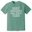 Edgy humor retro pixel t-shirt in green, sarcastic statement graphic tee, simple bold funny design