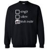 Black single, taken, dead inside gothic sweatshirt flat lay with skull heart checkbox and edgy gothic vibe