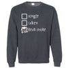 Gray gothic sweatshirt flat lay on white with moody dark-punk aesthetic and heart-eyed skull detail