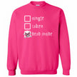 Hot pink gothic sweatshirt flat lay  showing playful single, taken, dead inside skull heart and bold checklist design