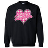 Black sweatshirt flat lay with “Teaching Sweethearts” lettering and retro pink heart design, teacher gift idea