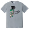 Gray Eternally Yours gothic tee flat lay featuring skeleton hand and black rose, perfect dark Valentines look