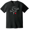 Black “I’m So In Love With You” t-shirt with handwritten script and red heart design, romantic Valentine’s aesthetic, love-themed graphic tee for couples