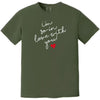 Green “I’m So In Love With You” t-shirt featuring handwritten text and red heart accent, playful love design for casual romantic outfits