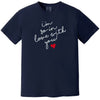 Navy blue “I’m So In Love With You” graphic tee with white script lettering and red heart, cozy romantic style for Valentine’s Day or everyday wear