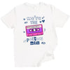 White playful Valentine’s tee with “We’re the Perfect Mix” lettering and cassette tape illustration