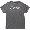 Gray “Woman Up” t-shirt flat lay featuring simple clean font and positive empowering message for everyday wear